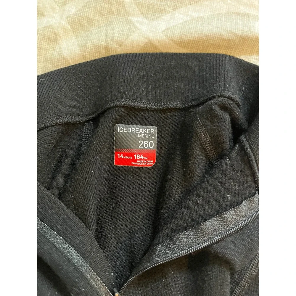 Icebreaker‎ kids black 1/4 zip pullover unisex 14 years/large